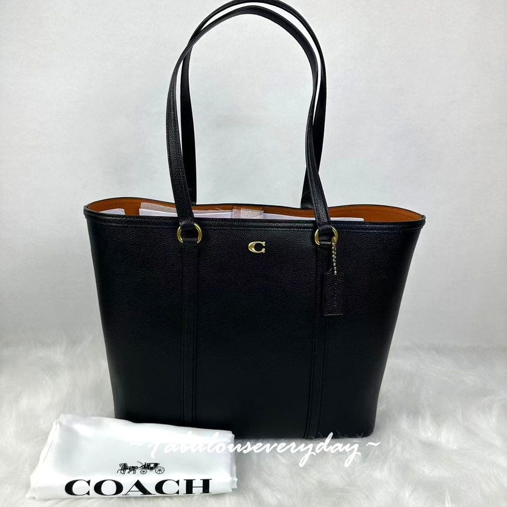 Coach Legacy Tote Bag In Leather/Gold/Black CU056 NWT